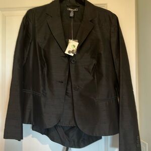 Black silk suit size 8 Harold’s new with tags